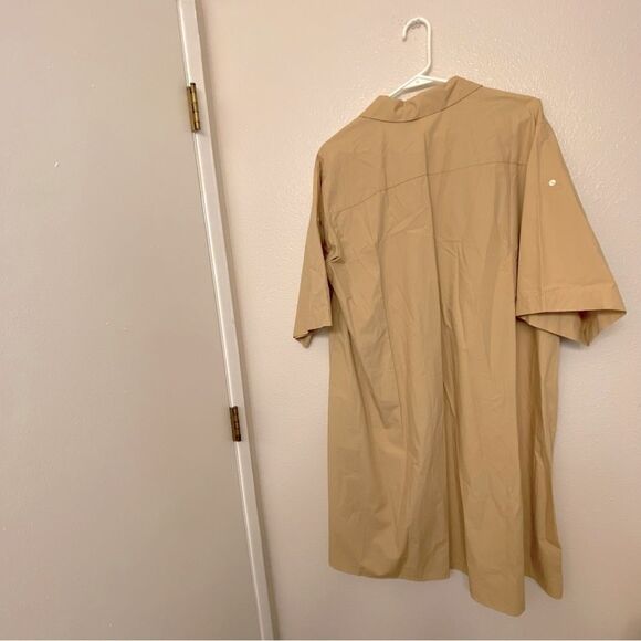 Lattelier Tailored shirt dress oversize tan button utility
lagenlook cotton L - Picture 4 of 13
